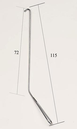 Крючок для извлечения инородных тел из носа, длиной 115мм